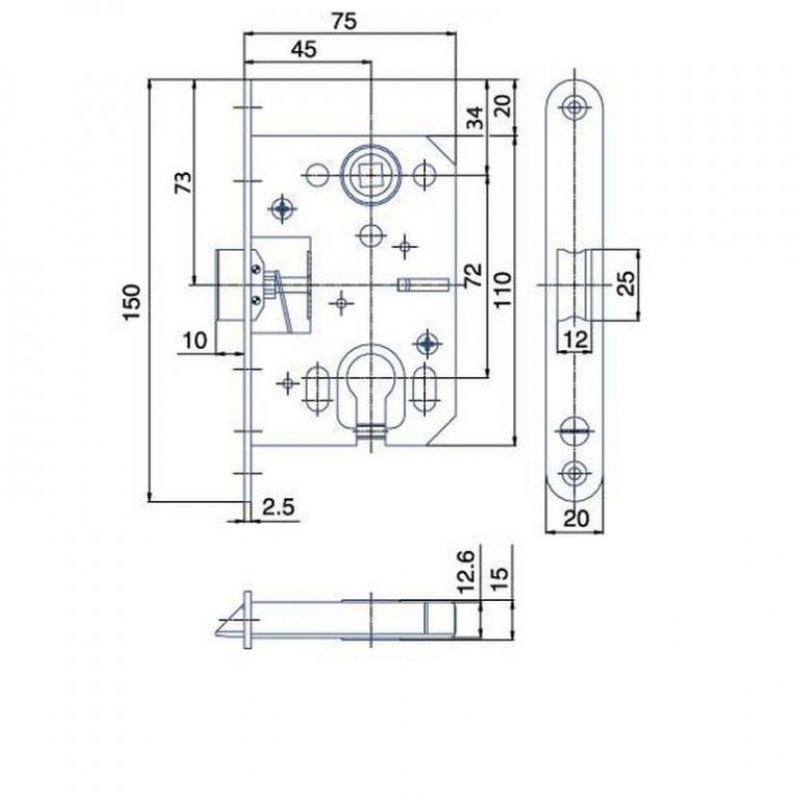 Zadlabávací zámok K052 P/Ľ